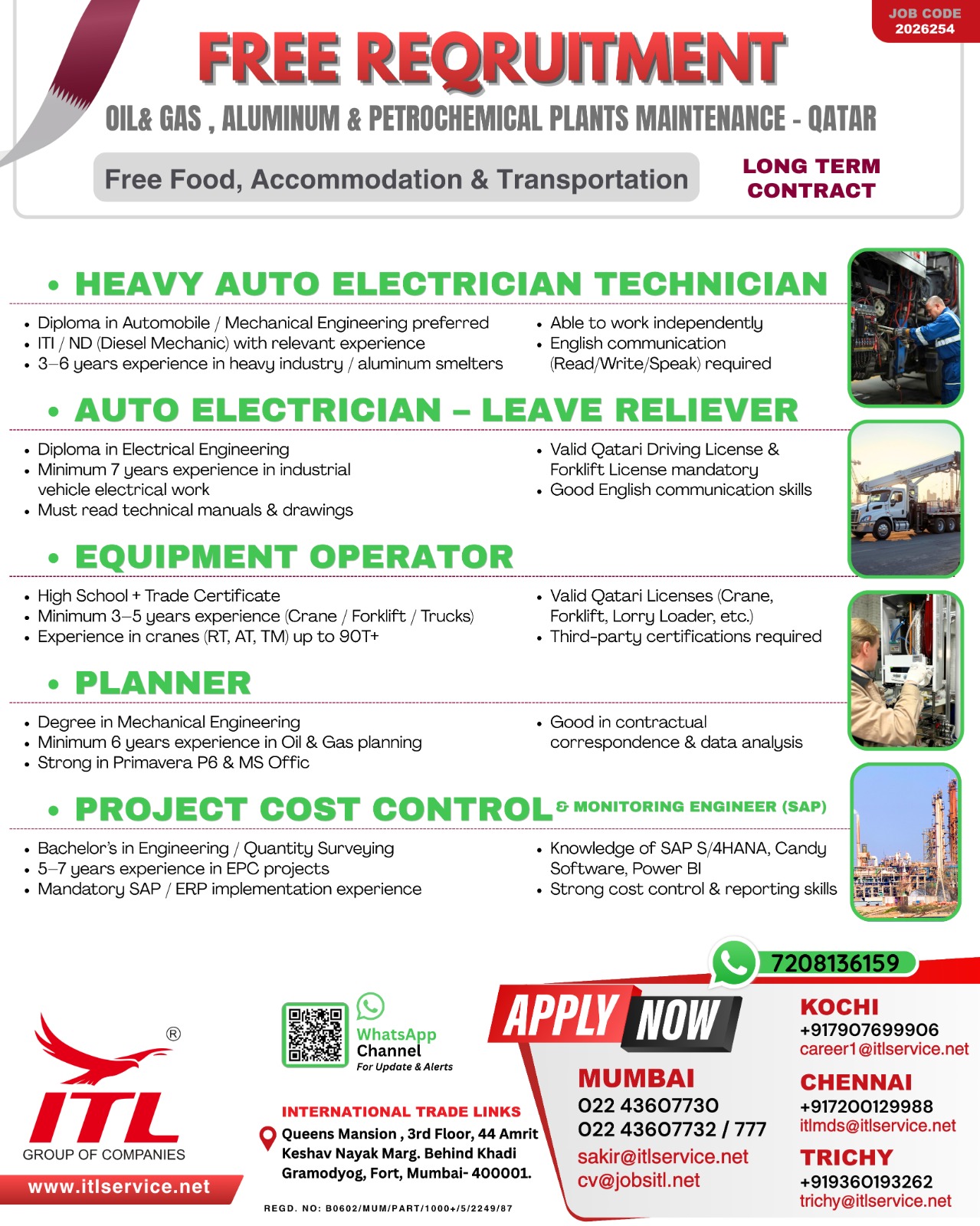 Urgent Requirement For Qatar