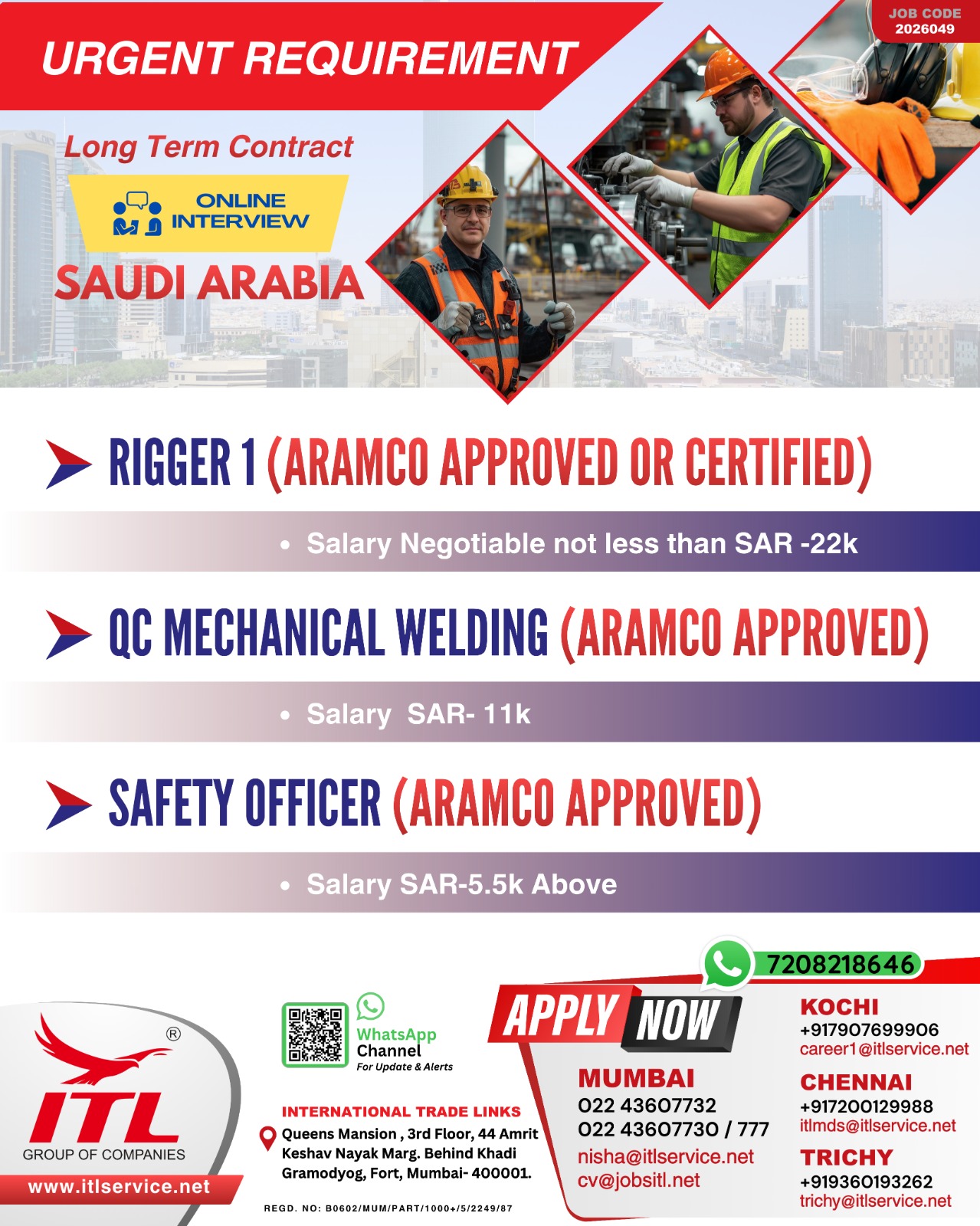 Urgent Requirement For Saudi Arabia