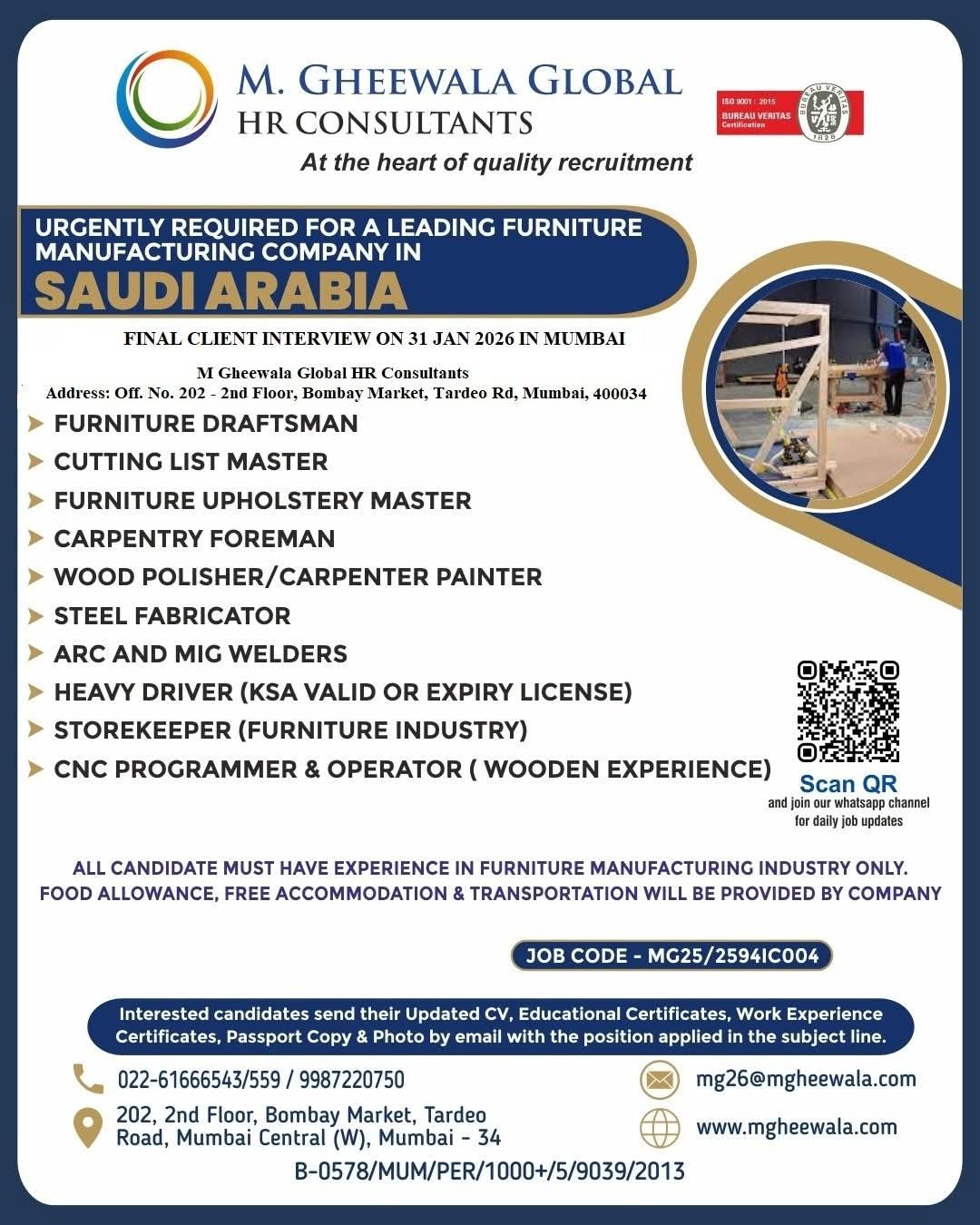 Urgent Requirement For Saudi Arabia