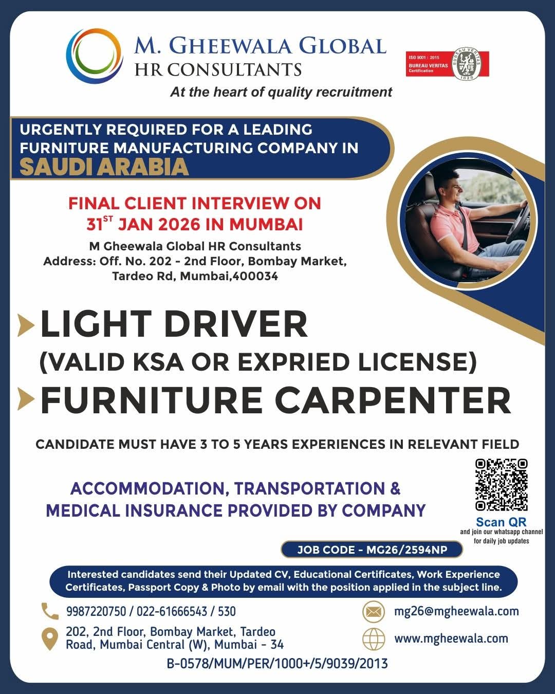 Urgent Requirement For Saudi Arabia
