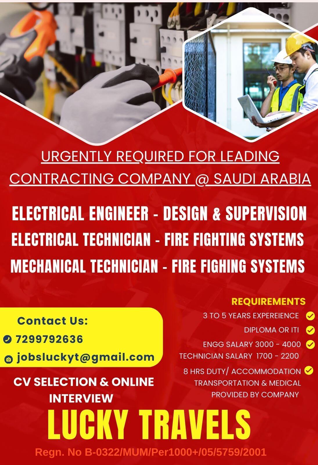 Urgent Requirement For Saudi Arabia