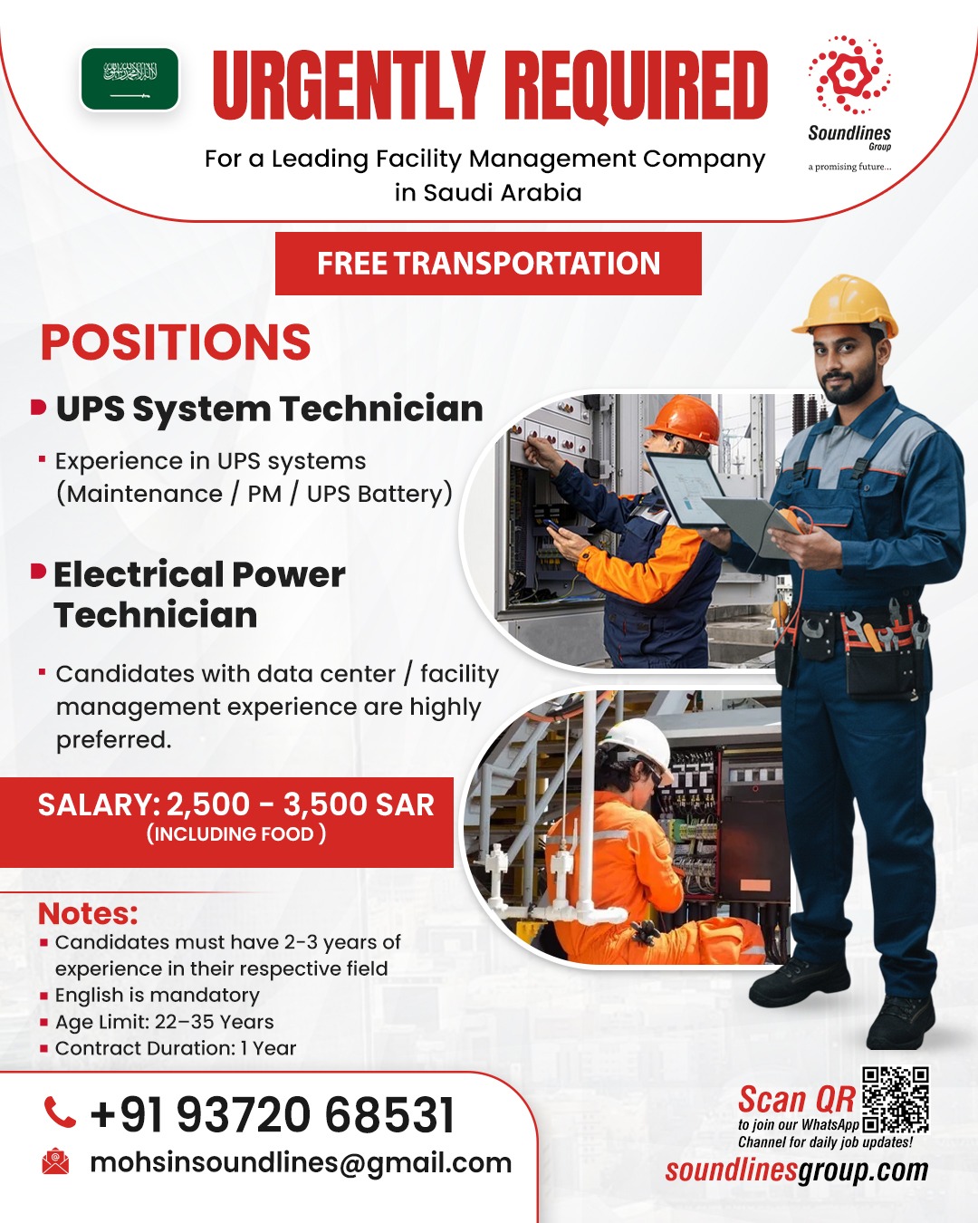 Urgent Requirement For Saudi Arabia