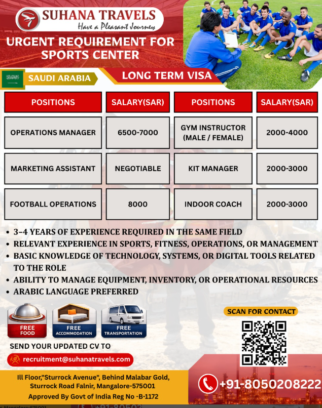 Urgent Requirement For Saudi Arabia