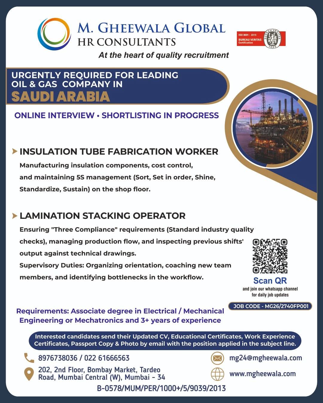 Urgent Requirement For Saudi Arabia