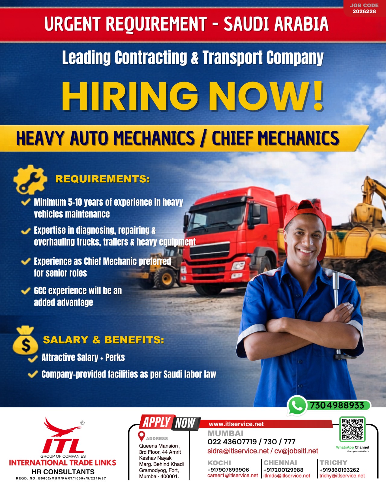 Urgent Requirement For Saudi Arabia