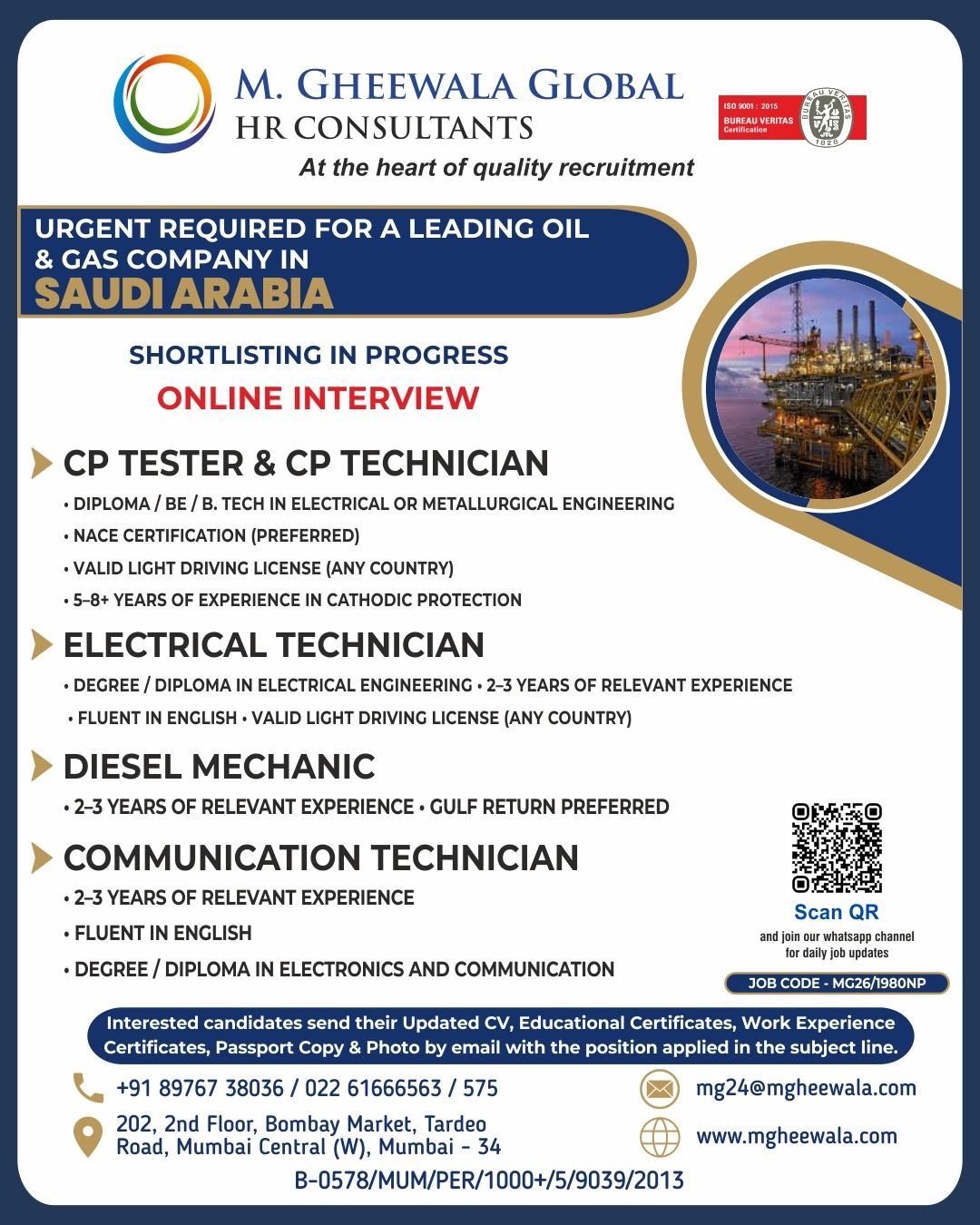 Urgent Requirement For Saudi Arabia