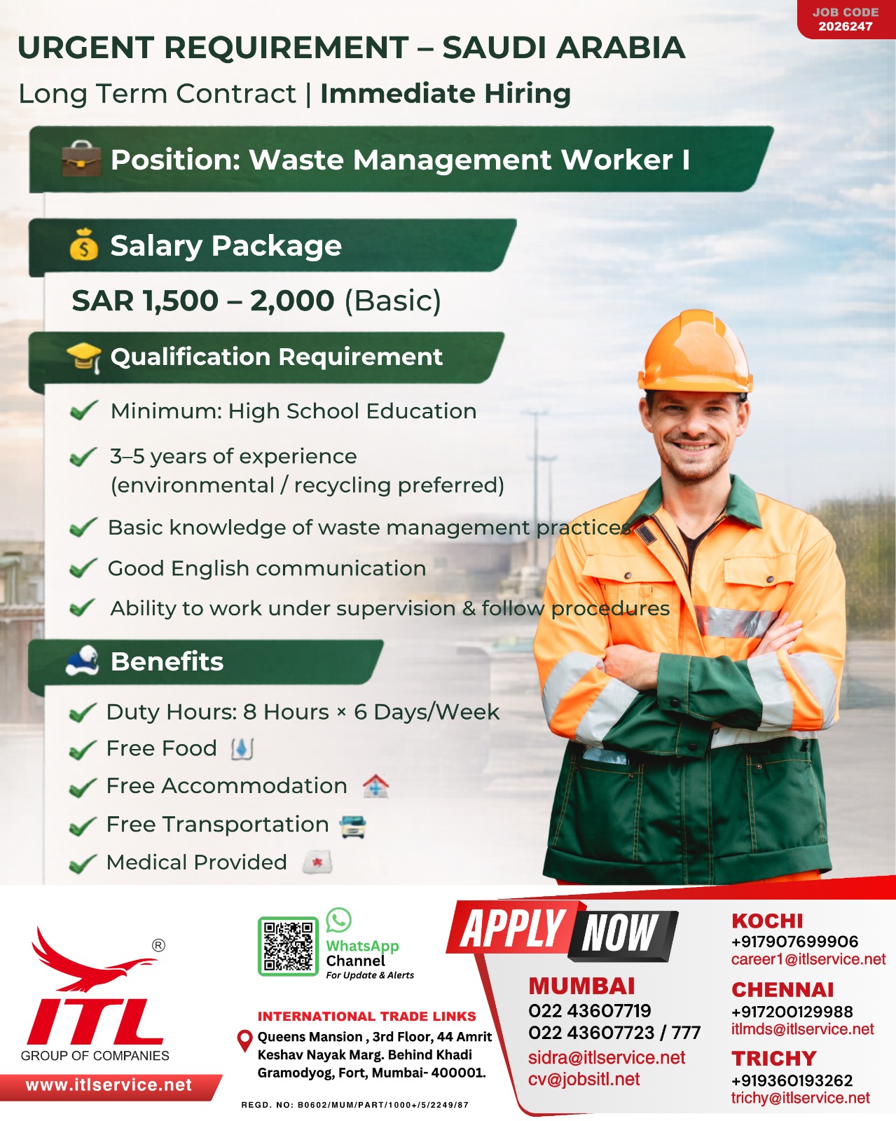 Urgent Requirement For Saudi Arabia