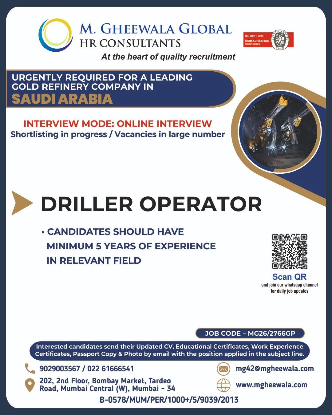 Urgent Requirement For Saudi Arabia