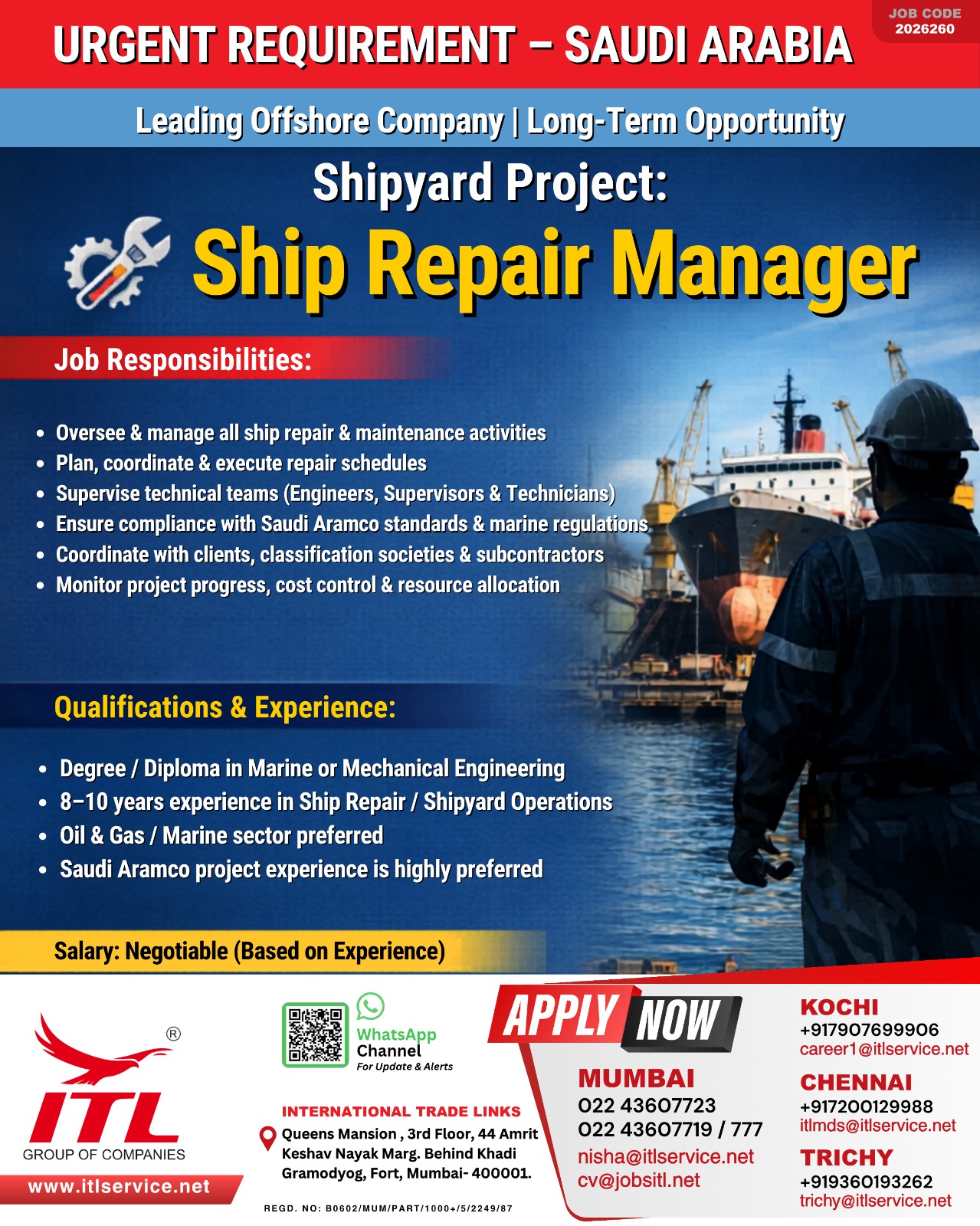 Urgent Requirement For Saudi Arabia