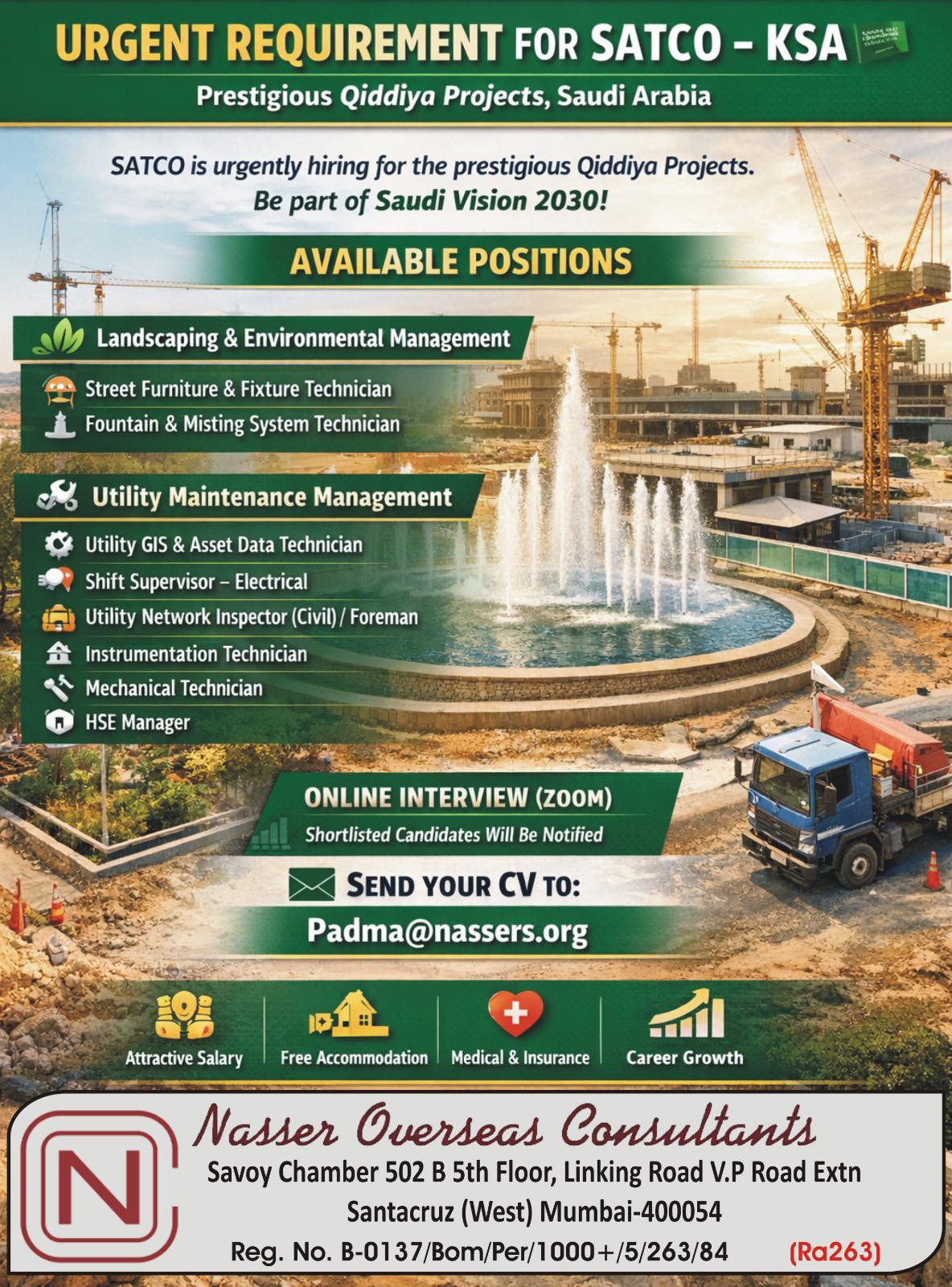 Urgent Requirement For Saudi Arabia