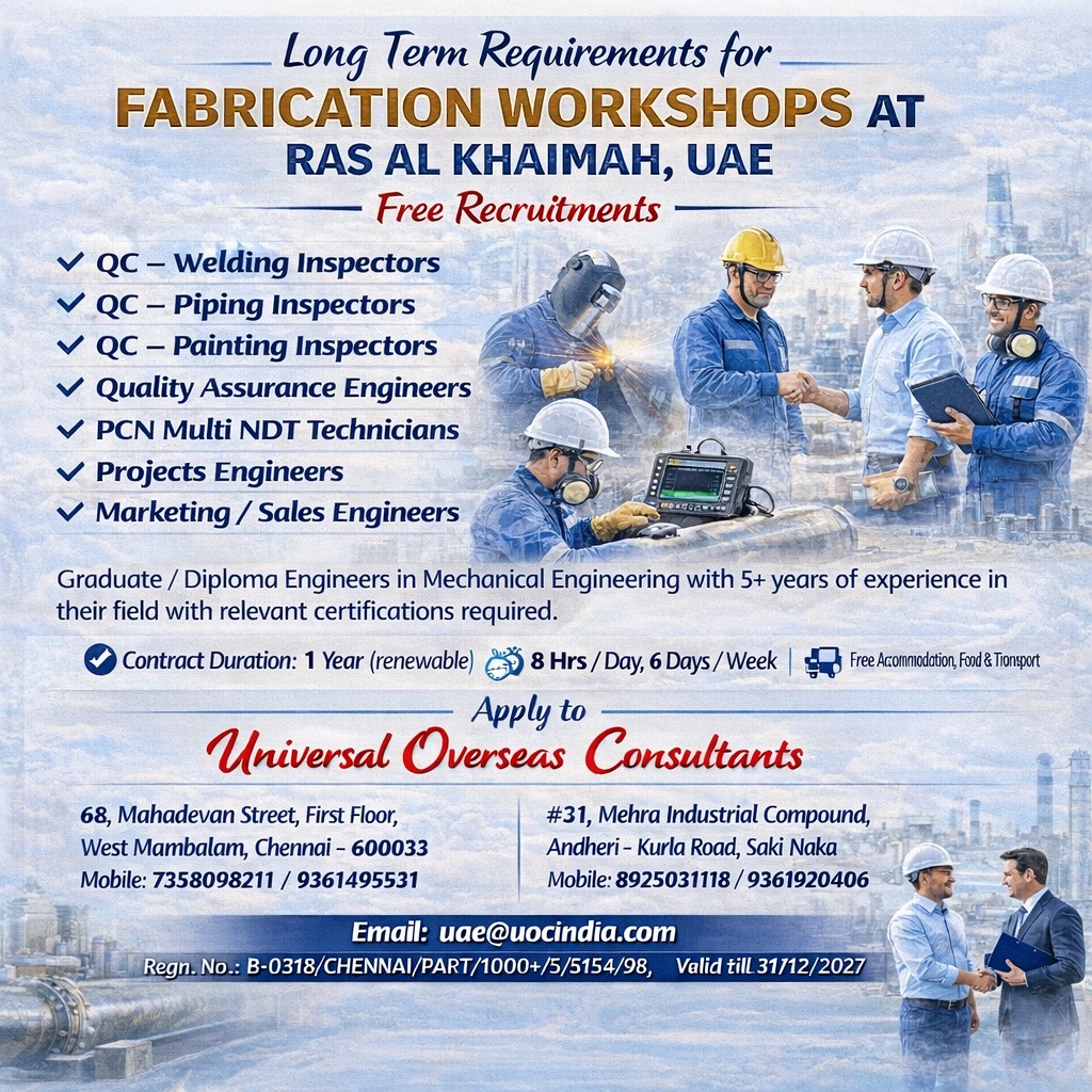 Urgent Requirement For UAE