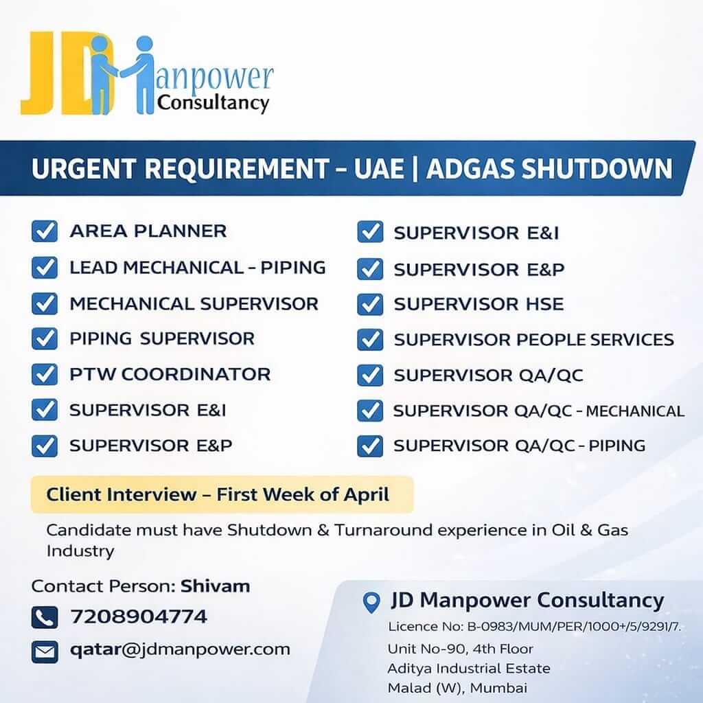 Urgent Requirement For UAE