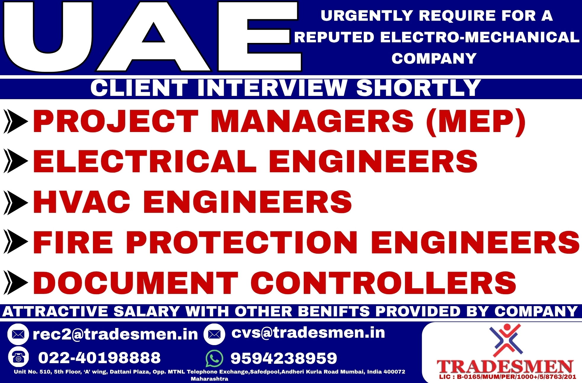Urgent Requirement For UAE