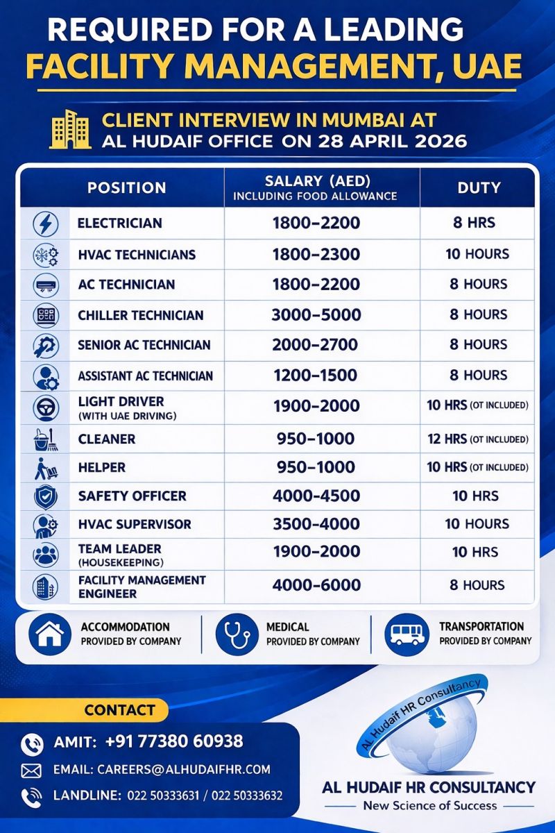 Urgent Requirement For UAE
