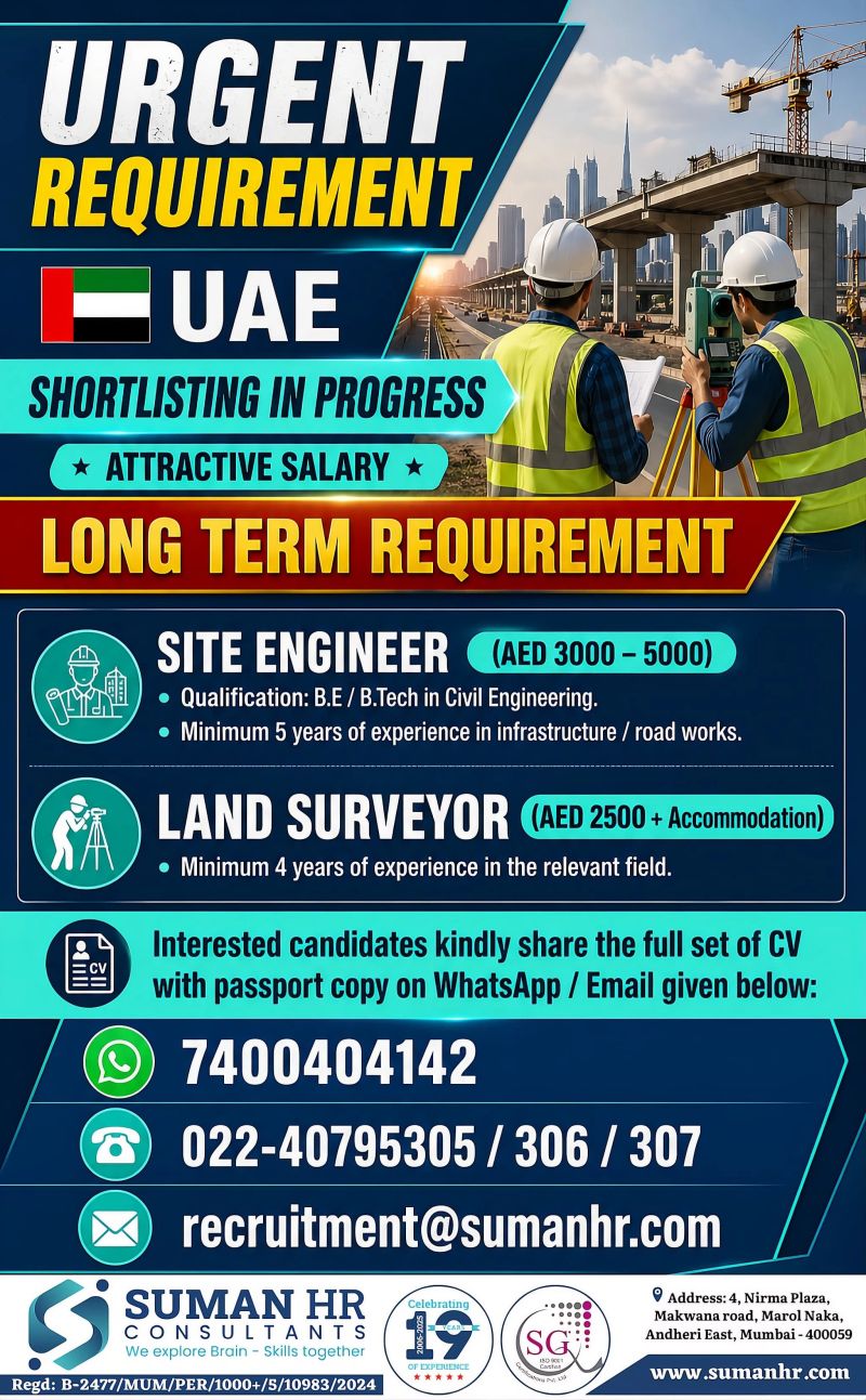 Urgent Requirement For UAE