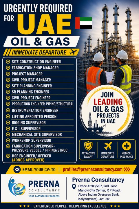 Urgent Requirement For UAE