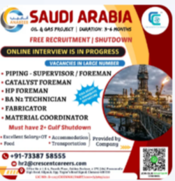 FREE RECRUITMENT FOR SAUDI ARABIA