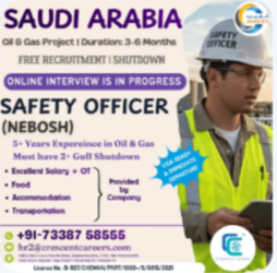 FREE RECRUITMENT – SAFETY OFFICER