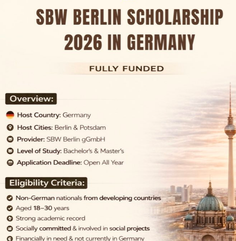 SBW Berlin Scholarship 2026 | Fully Funded | Study in Germany