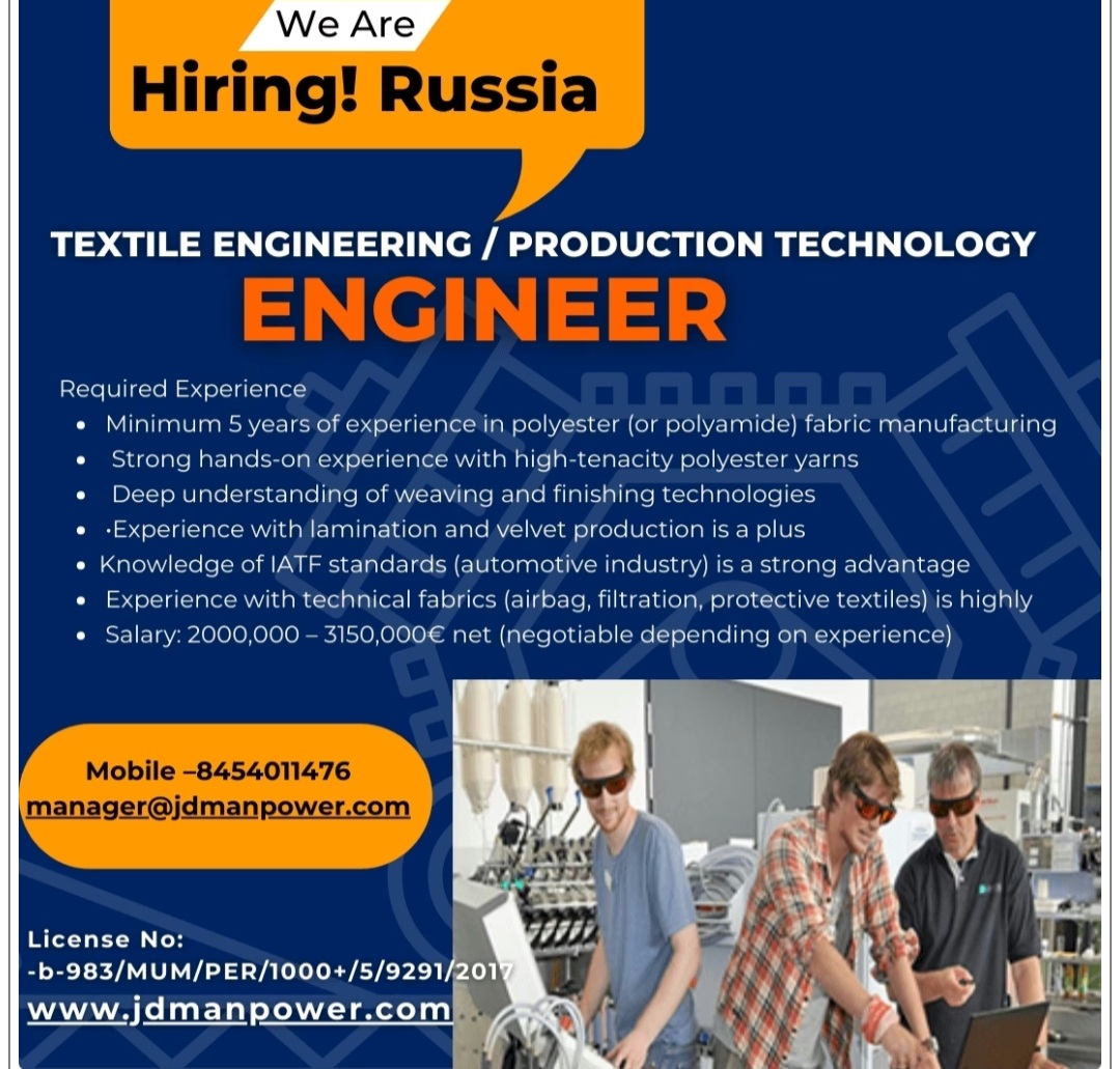 Textile Engineering / Production Technology for RUSSIA