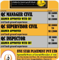 URGENT REQUIREMENT FOR SAUDI ARABIA