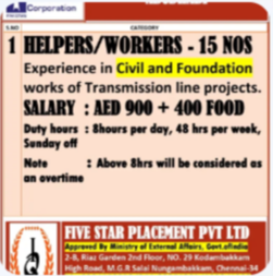 URGENT REQUIREMENTS FOR ABUDHABI