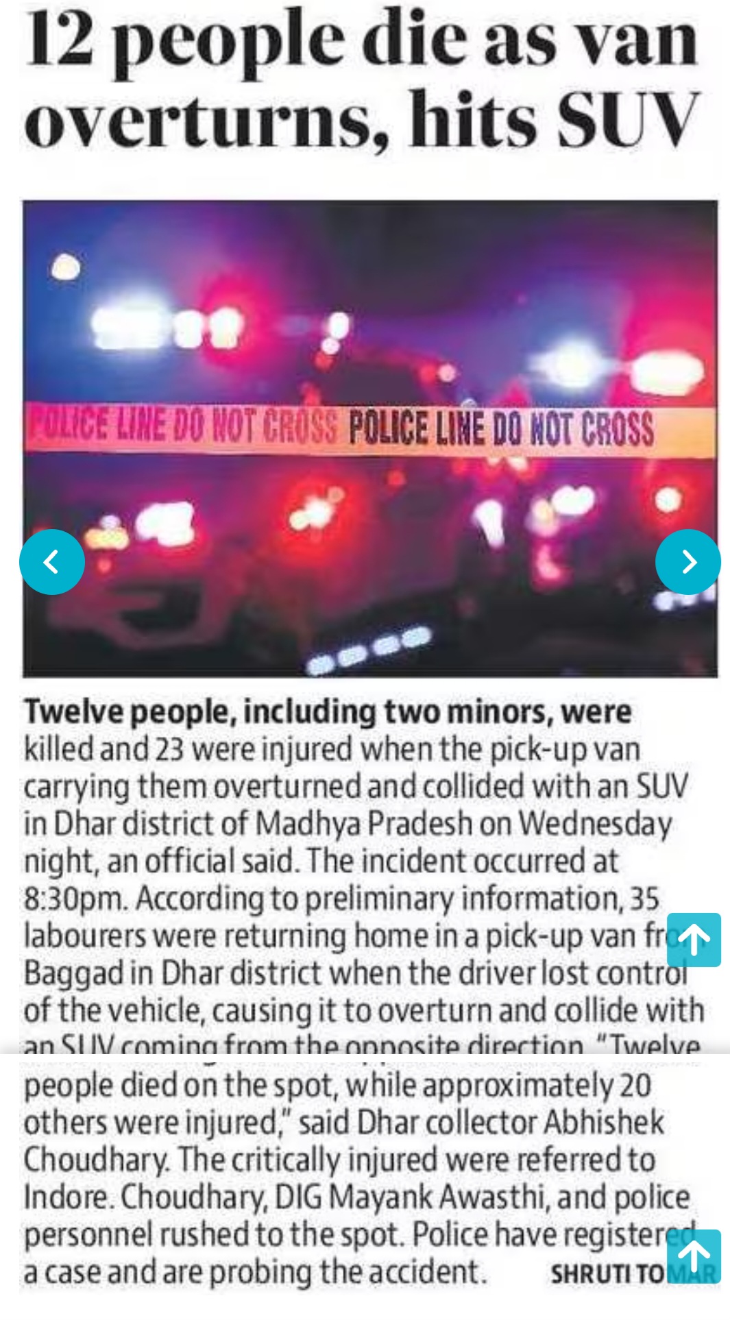12 people die as van overturns, hits SUV