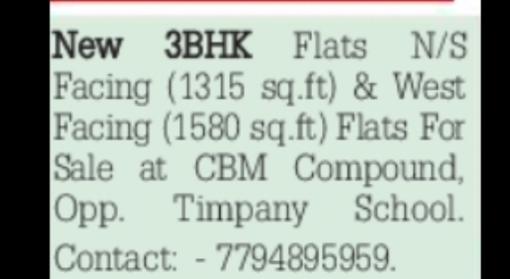 3BHK Flats for Sale in CBM Compound, Siripuram, Visakhapatnam, Andhra Pradesh