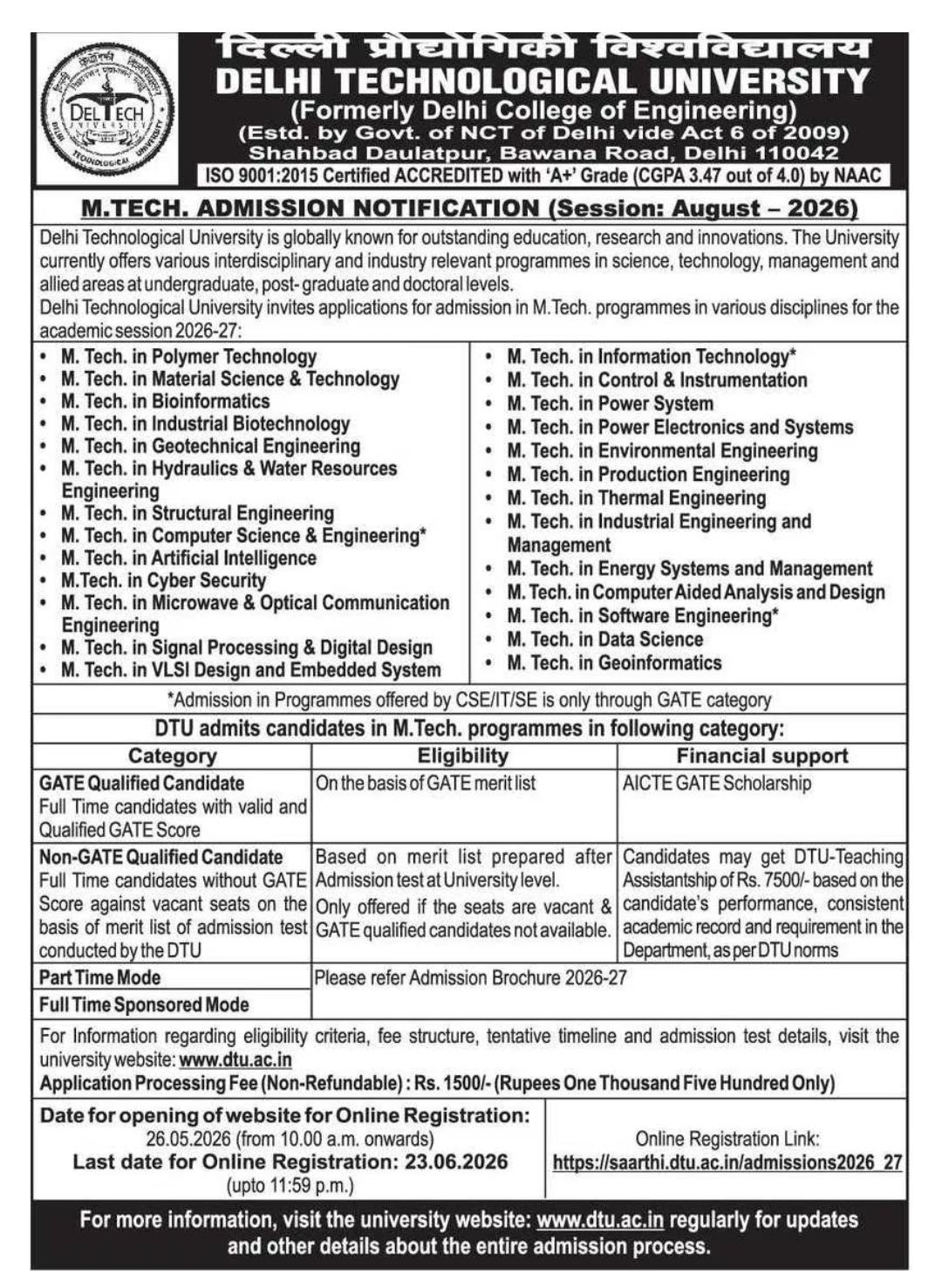 Academic Admission