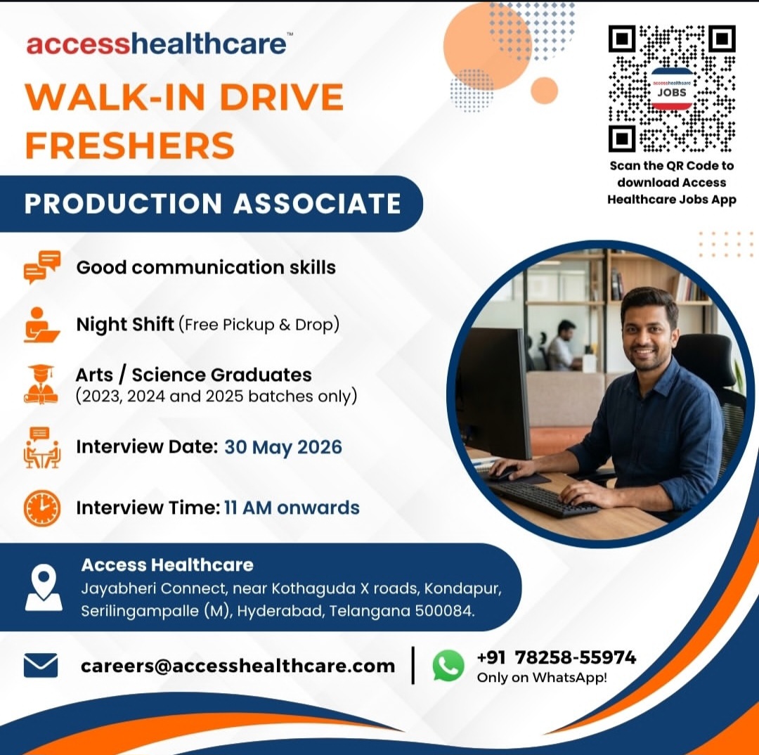 ACCESS HEALTHCARE – WALK-IN DRIVE FOR FRESHERS