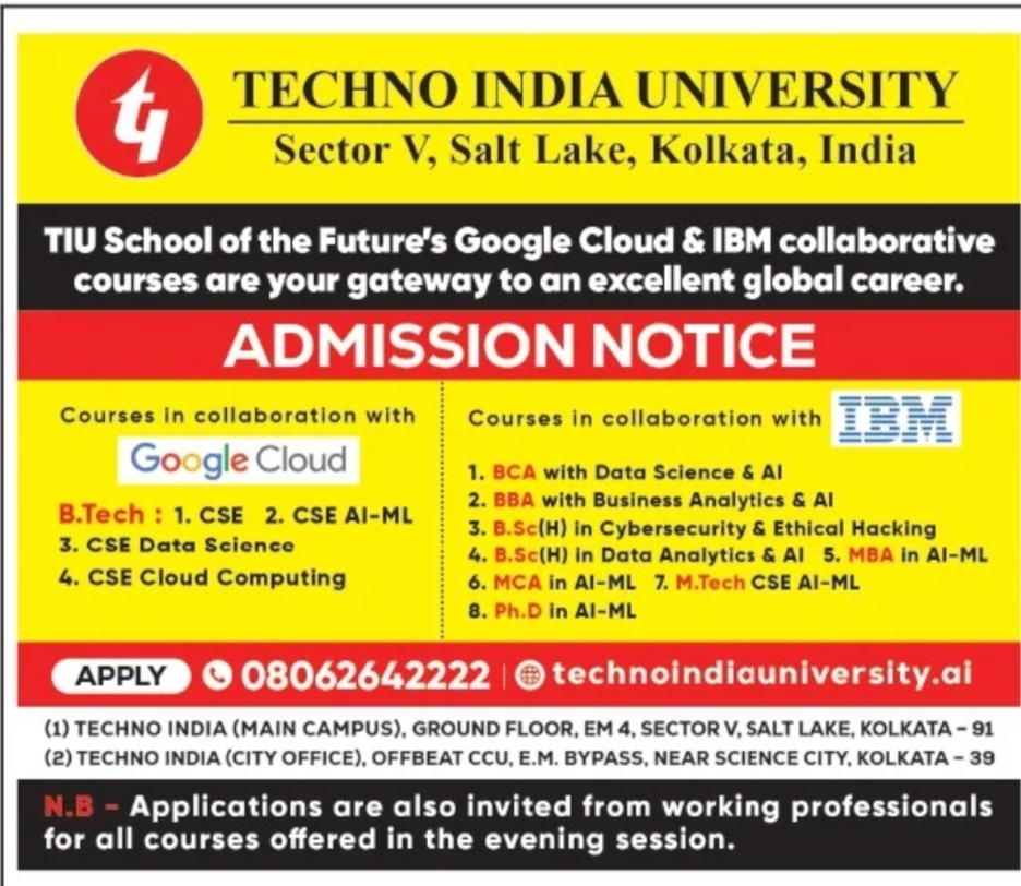 Admission Open – Techno India University (TIU), Kolkata