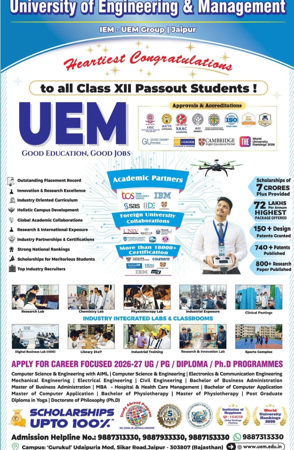 Admissions Open 2026–27 | UEM Jaipur