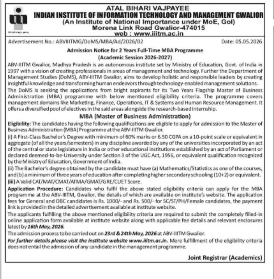 🎓 Admissions Open | MBA 2026-27 🚀