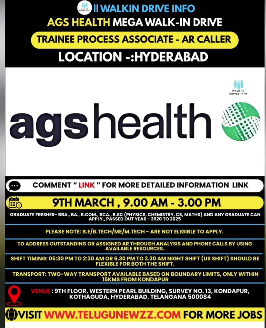 AGS Health Mega Walk-In Drive – Hyderabad