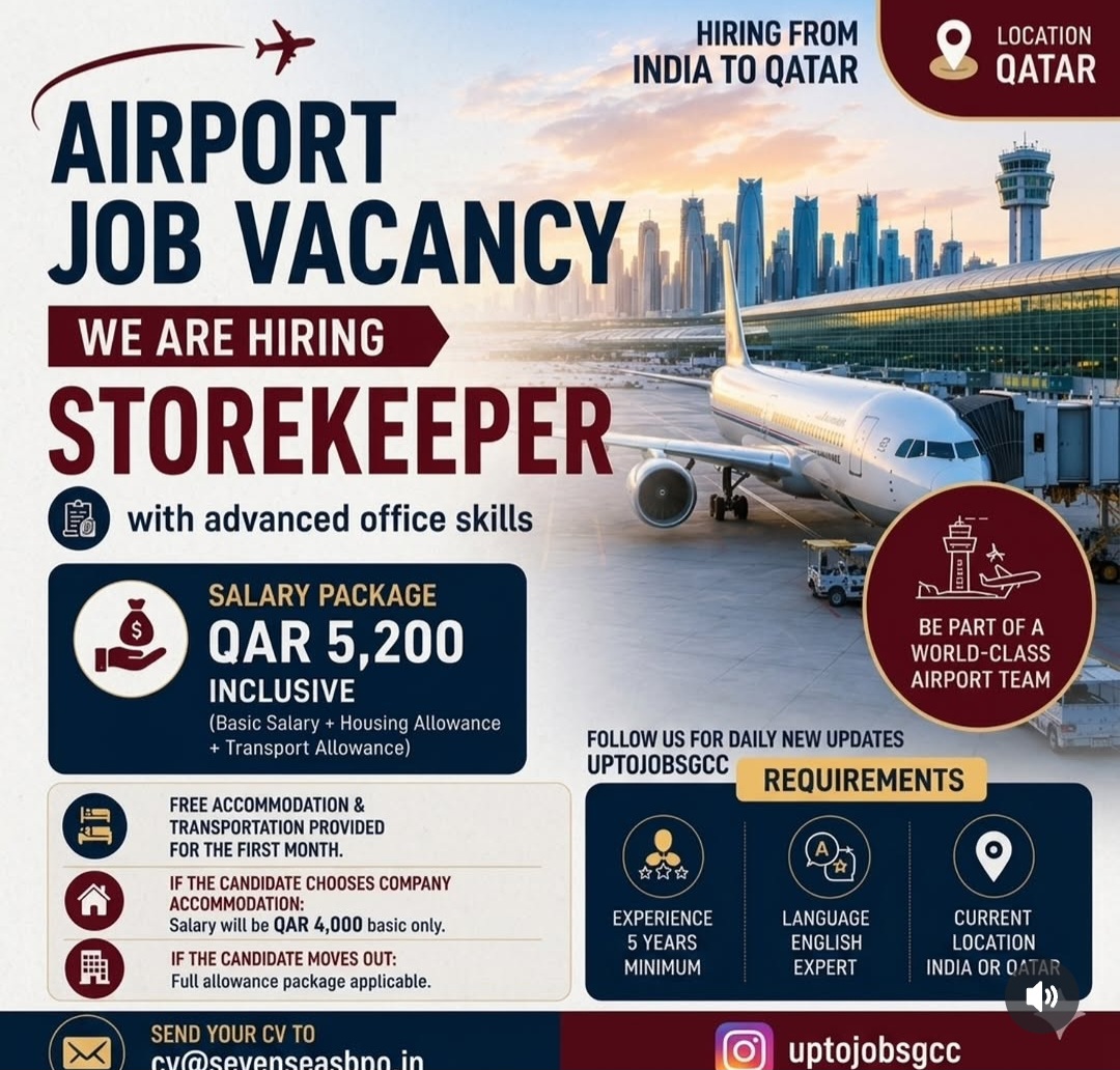 Airport Job Vacancy – Storekeeper