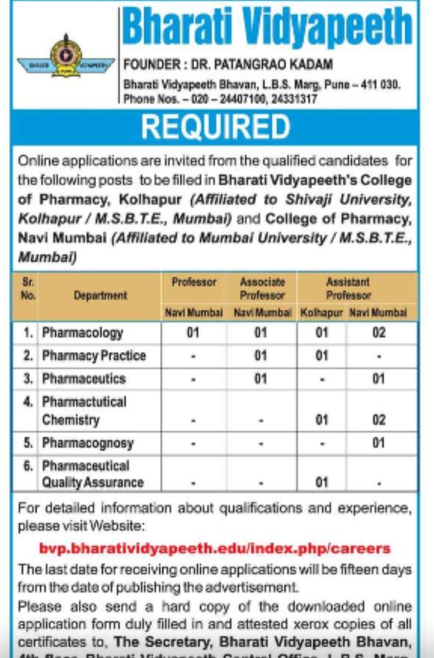 Application NOTICE – BHARATI VIDYAPEETH