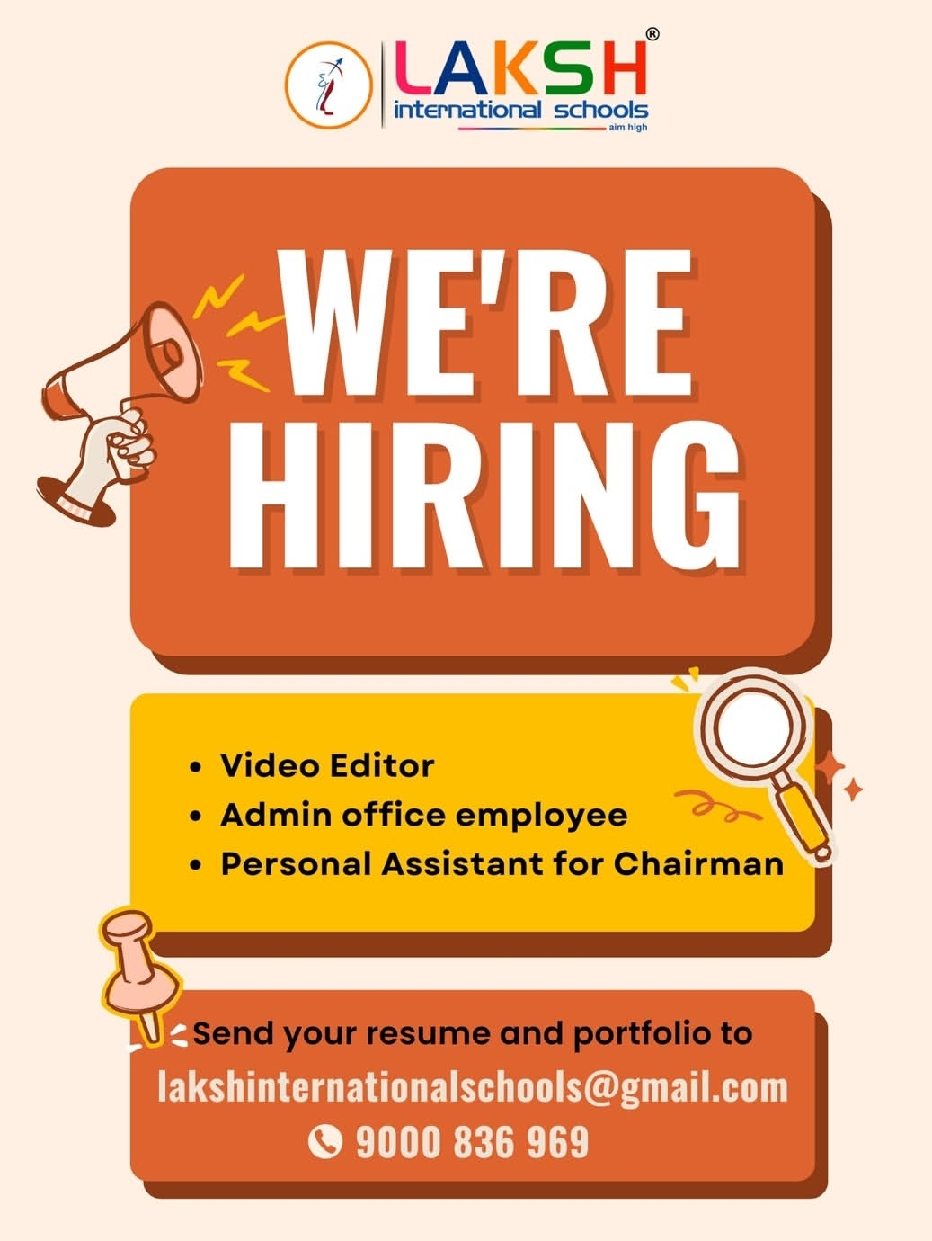 Are you ready to level up your career? Laksh International Schools is hiring!