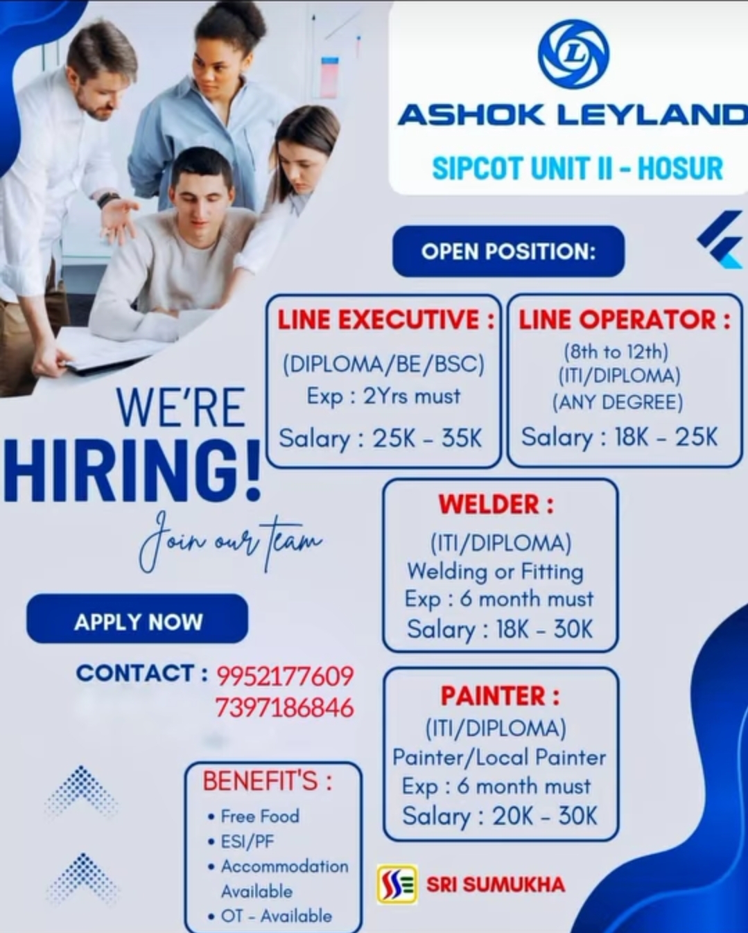 Ashok Leyland SIPCOT | Skilled Roles (Structured Corporate Tone)