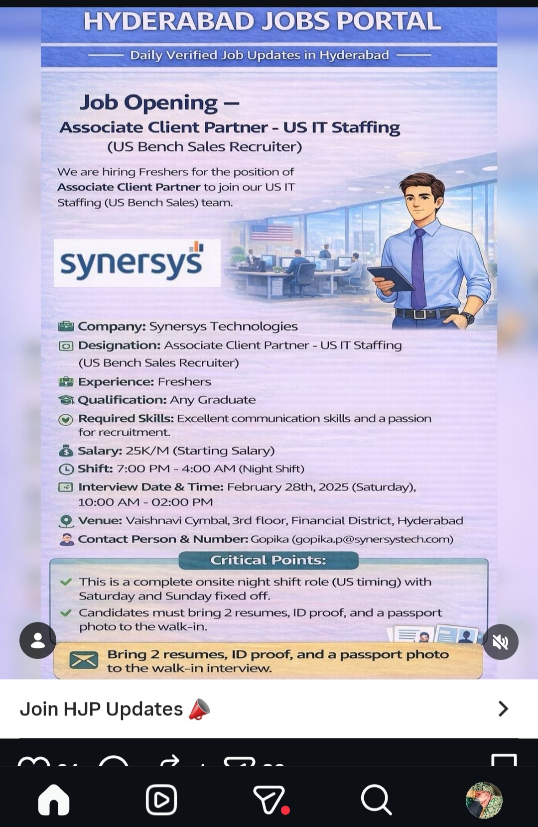 Associate Client Partner – US IT Staffing (Freshers)