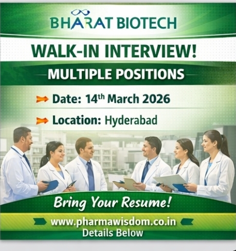 Bharat Biotech – Walk-In Interview