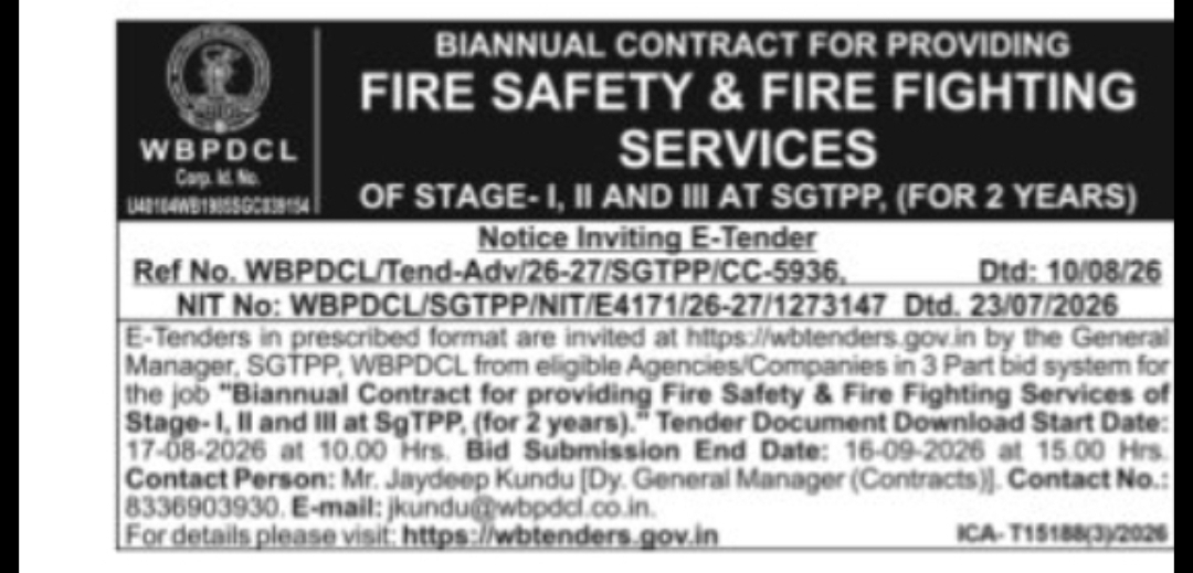 Biannual Fire Safety & Fire Fighting Services Contract