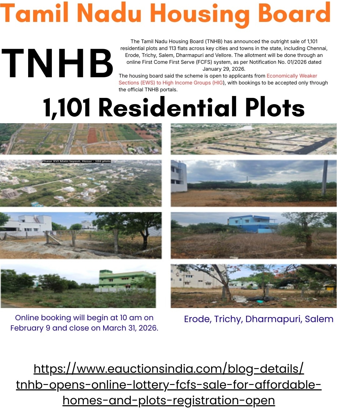 Big TNHB FCFS Property Sale 2026 - 1,214 Units Up for Grabs!