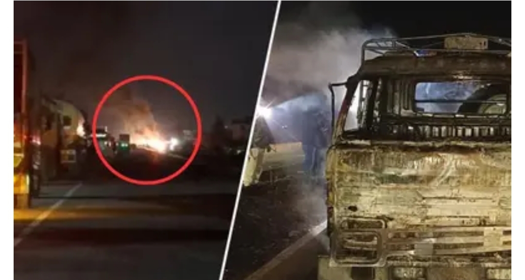 BSF Convoy Truck Catches Fire in Manipur,