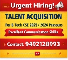 B.Tech CSE Hiring (Talent Acquisition)