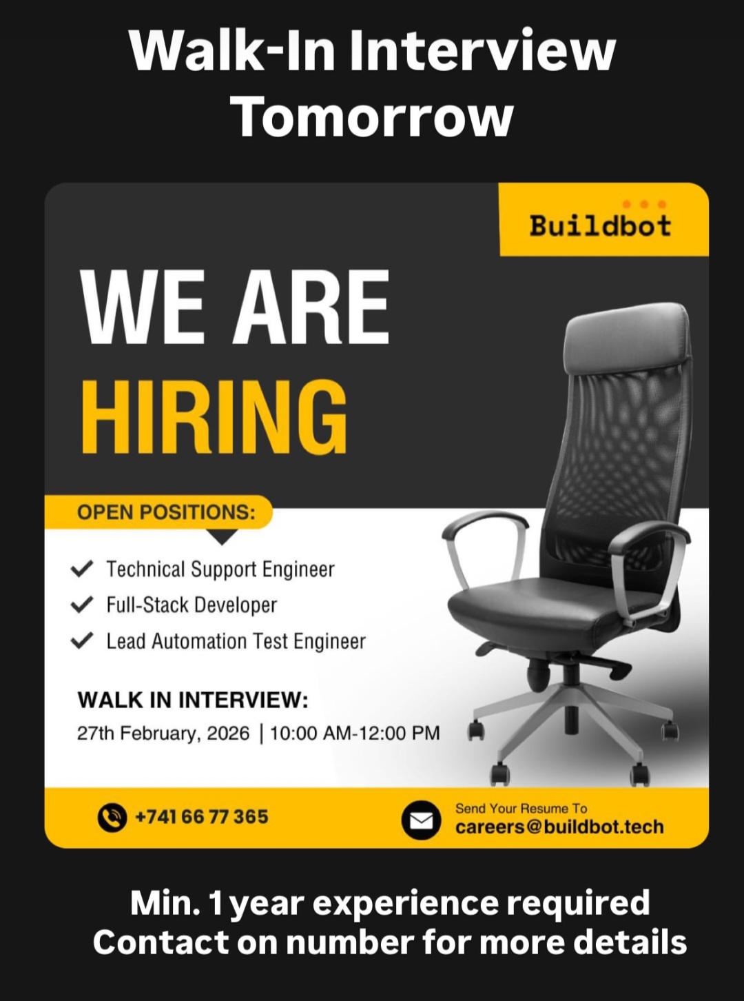 Buildbot – Walk-In Interview (Hyderabad)