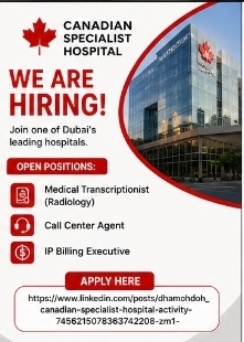 Canadian Specialist Hospital is hiring skilled professionals!