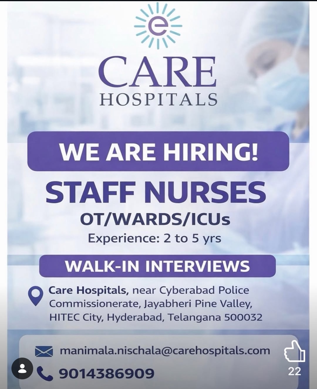 CARE HOSPITAL IS NOW HIRING!!!!