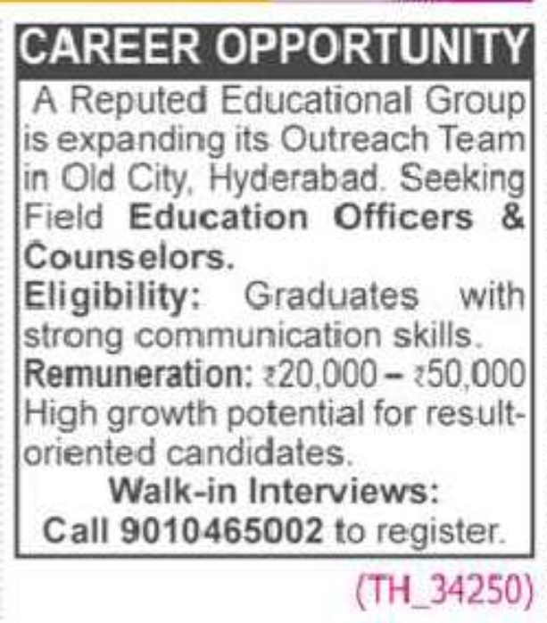 CAREER OPPORTUNITY – FIELD EDUCATION OFFICERS