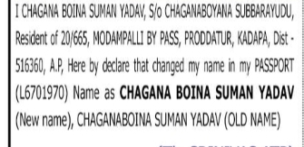 CHANGE OF NAME