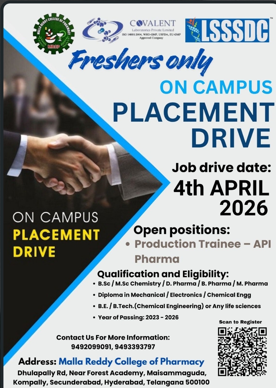 Covalent Laboratories – Campus Drive (4th Apr 2026)